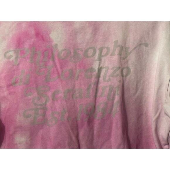 Philosophy Di Lorenzo Serafini Pink White Tie Dye Cropped Polo Top - Picture 8 of 9